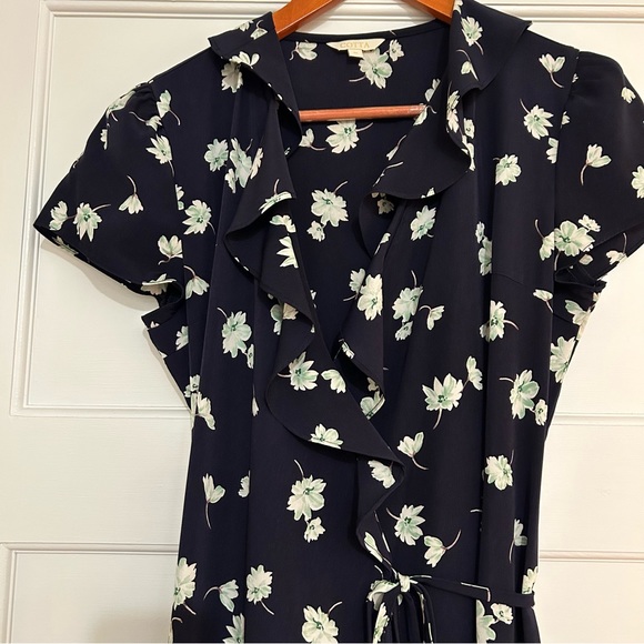 Elika Wrap Dress Navy - Picture 3 of 9